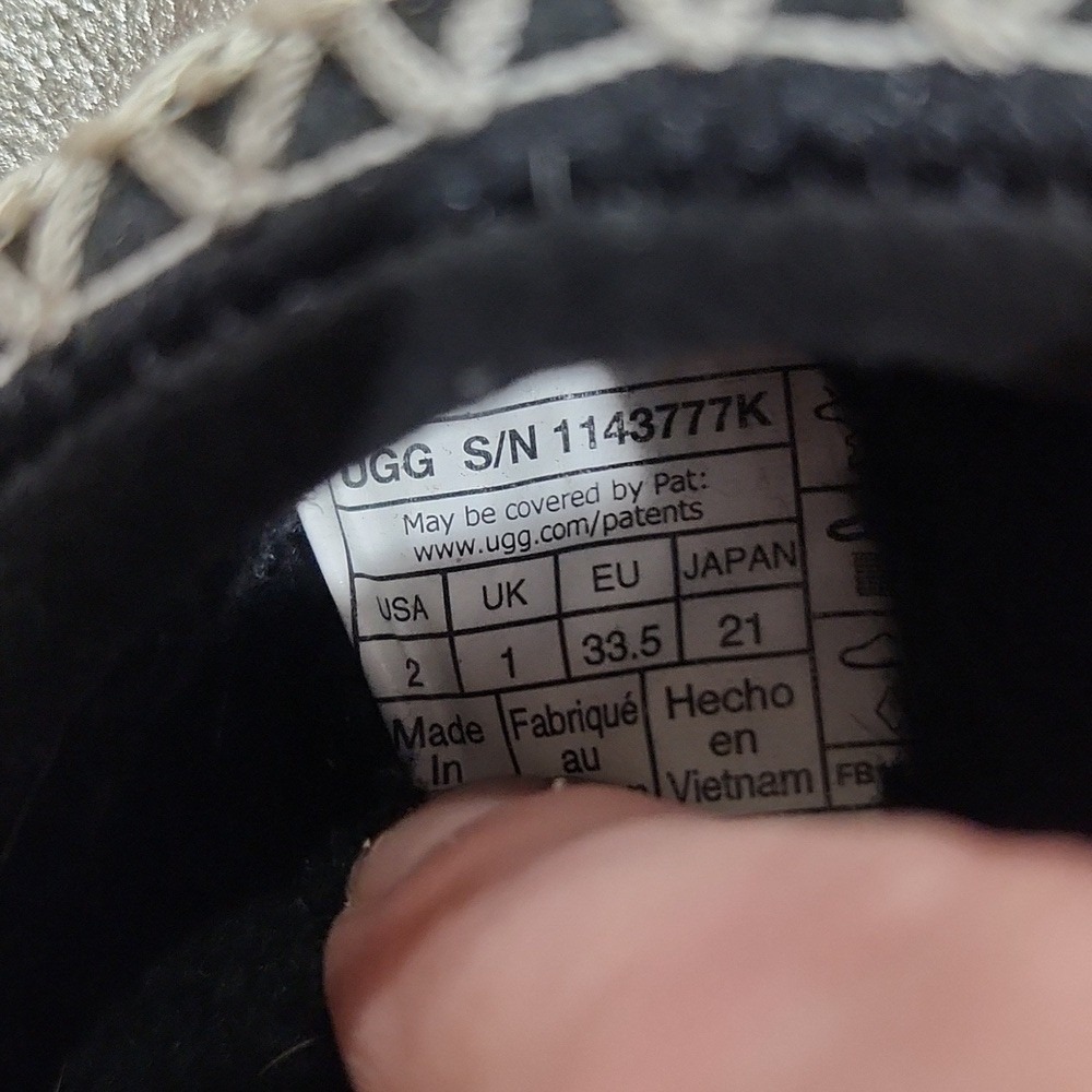 UGG Tazz Tasman Leather Silver Black Metallic Slipper Slide Shearling Shoe 2 - Picture 3 of 5